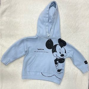 Zara Baby Blue Mickey Hoodie Sweatshirt with Soft Lining